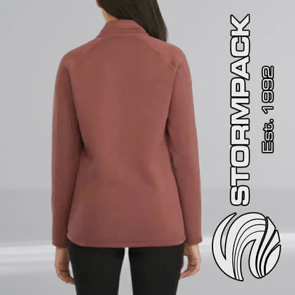 Stormpack | Ladies' Sweater Fleece lined Quarter Zip Pullover | Rose Pink | NWT - Picture 3 of 7